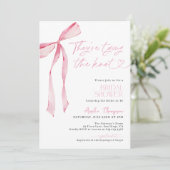 Blush Pink Bow Ze binden de knoop Vrijgezellenfees Kaart (Staand voorkant)