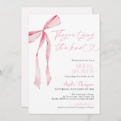 Blush Pink Bow Ze binden de knoop Vrijgezellenfees Kaart (Voorkant / Achterkant)