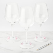 Blush Pink Bow Ze bindt de knoop Bachelorette Wijnglaslabel (Set)