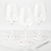 Blush Pink Bow Ze bindt de knoop Vrijgezellenfeest Wijnglaslabel (Set)