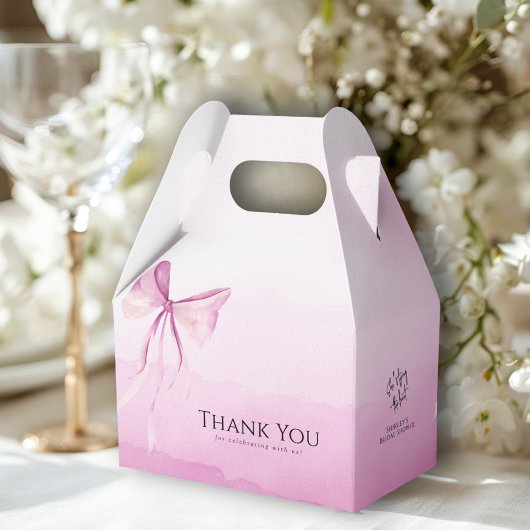 Blush Pink Bow Ze is Tying the Knot Vrijgezellenfe Bedankdoosjes