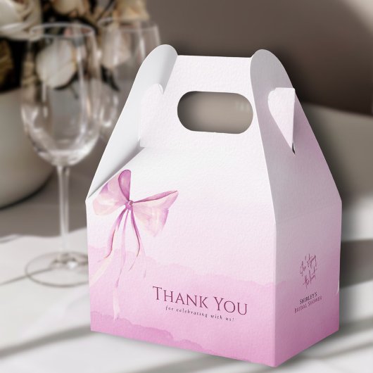 Blush Pink Bow Ze is Tying the Knot Vrijgezellenfe Bedankdoosjes