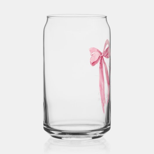 Blush Pink Bow Ze is Tying the Knot Vrijgezellenfe Blikvorm Glas (Rechts)