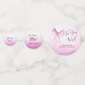 Blush Pink Bow Ze is Tying the Knot Vrijgezellenfe Confetti (Voorkanten)