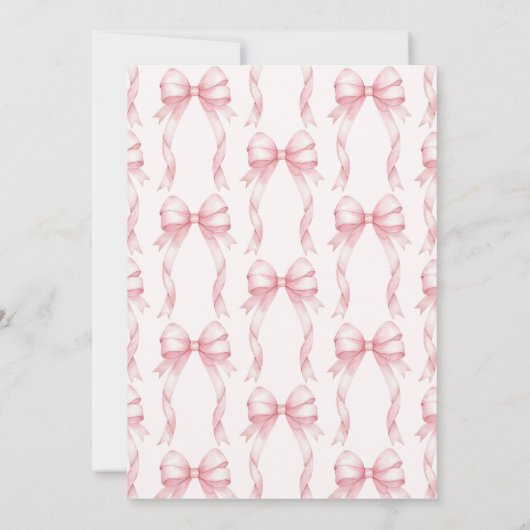 Blush Pink Bow Ze is Tying the Knot Vrijgezellenfe Kaart (Achterkant)