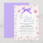 Blush Pink Bow Ze is Tying the Knot Vrijgezellenfe Kaart (Voorkant / Achterkant)