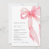 Blush Pink Bow Ze is Tying the Knot Vrijgezellenfe Kaart (Voorkant)