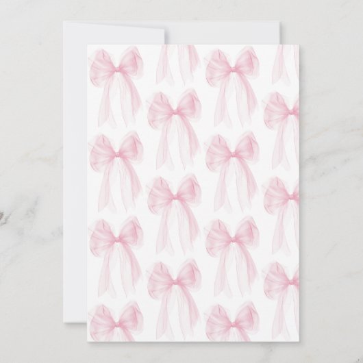 Blush Pink Bow Ze is Tying the Knot Vrijgezellenfe Kaart (Achterkant)