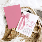 Blush Pink Bow Ze is Tying the Knot Vrijgezellenfe Kaart