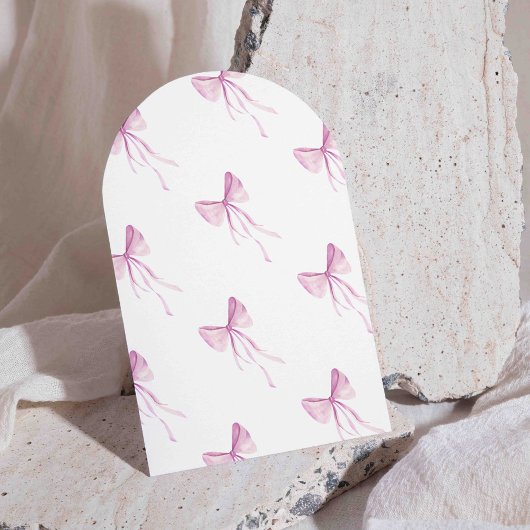 Blush Pink Bow Ze is Tying the Knot Vrijgezellenfe Kaart