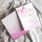 Blush Pink Bow Ze is Tying the Knot Vrijgezellenfe Kaart