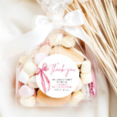 Blush Pink Bow Ze is Tying the Knot Vrijgezellenfe Ronde Sticker