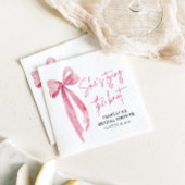 Blush Pink Bow Ze is Tying the Knot Vrijgezellenfe Servet