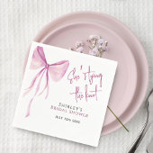 Blush Pink Bow Ze is Tying the Knot Vrijgezellenfe Servet