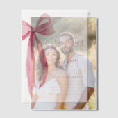 Blush Pink Bow Ze is Tying the Knot Vrijgezellenfe Vellum Uitnodigingen (Offset (Koppel))