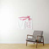 Blush Pink Bow Ze is Tying the Knot Vrijgezellenfe Wandkleed (In Situ (horizontaal))