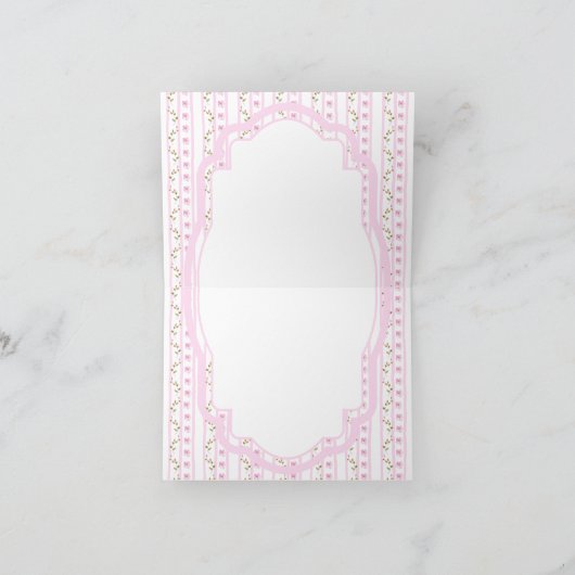 Blush Pink Bows bloemig Elegant Baby shower Bedankkaart (Binnen)