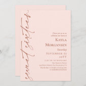 Blush Pink & Brass Calligrafie Sweet 16 Kaart (Voorkant / Achterkant)