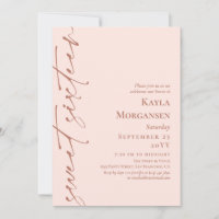 Blush Pink & Brass Calligrafie Sweet 16