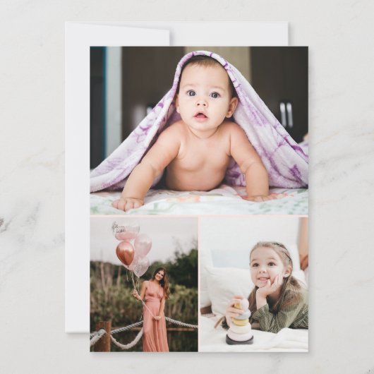 Blush Pink & Brass kalligrafie Afstuderen Save The Date (Achterkant)