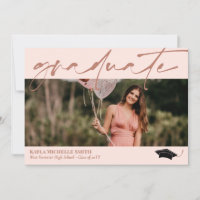 Blush Pink Brass Kalligrafie Foto Afstuderen