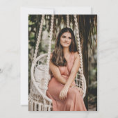 Blush Pink Brass Typografie Graduation Party Kaart (Achterkant)