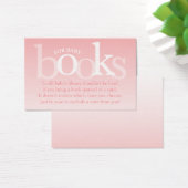 Blush Pink Breng een Boek Baby shower Kaart (Bureau)