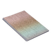 Blush Pink Bronze Mint Sparkle Glitter Notitieboek (Rechterzijde)