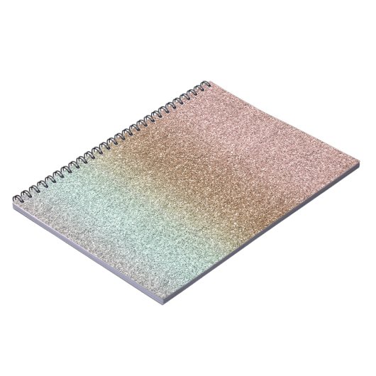 Blush Pink Bronze Mint Sparkle Glitter Notitieboek (Linkerzijde)