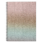 Blush Pink Bronze Mint Sparkle Glitter Notitieboek (Voorkant)