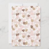 Blush Pink Brown Cream Hearts Baby Shower Kaart (Achterkant)