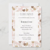 Blush Pink Brown Cream Hearts Birthday Kaart (Voorkant)