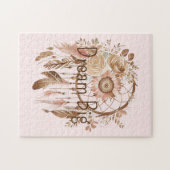 Blush Pink Brown Floral Dream Catcher Legpuzzel (Horizontaal)