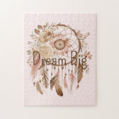 Blush Pink Brown Floral Dream Catcher Legpuzzel (Verticaal)