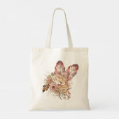 Blush Pink Brown Floral Dream Catcher Tote Bag (Achterkant)