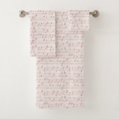 Blush Pink Brown Music Notes   Bad Handdoek (Insitu)