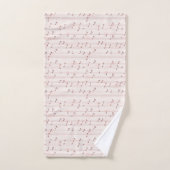 Blush Pink Brown Music Notes Bad Handdoek (Handdoek)