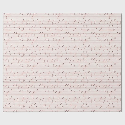 Blush Pink Brown Music Notes   Cadeaupapier (Vlak)