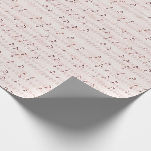 Blush Pink Brown Music Notes   Cadeaupapier (Hoek)