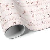 Blush Pink Brown Music Notes   Cadeaupapier (Rol Hoek)