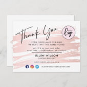 Blush Pink Brush Stroke Zakelijke bestelling Bedan Briefkaart (Voorkant / Achterkant)