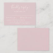 Blush Pink Budget Modern Script Wedding RSVP Kaart (Voorkant / Achterkant)