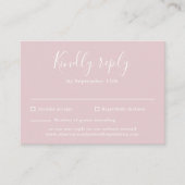 Blush Pink Budget Modern Script Wedding RSVP Kaart (Voorkant)
