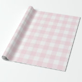 Blush Pink Buffalo Check Patroon Cadeaupapier (Uitgerold)