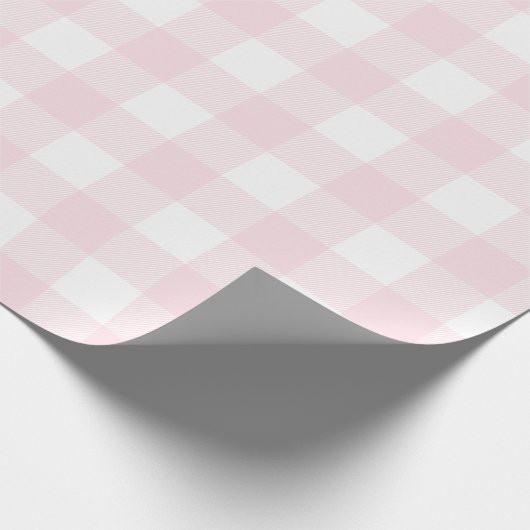 Blush Pink Buffalo Check Patroon Cadeaupapier (Hoek)
