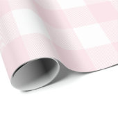 Blush Pink Buffalo Check Patroon Cadeaupapier (Rol Hoek)