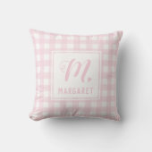Blush Pink Buffalo Pset Monogram Girls Name Kussen (Voorkant)