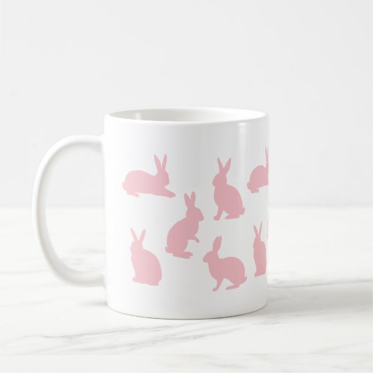 Blush Pink Bunnies With Custom Monogram Easter Koffiemok (Links)