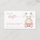 Blush Pink Bunny Baby Shower Diaper Raffle Ticket Informatiekaartje (Voorkant)
