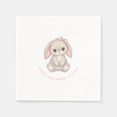 Blush Pink Bunny Girl Baby Shower Paper Servet (Voorkant)